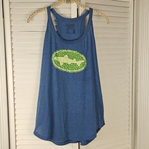 Patagonia Blue Tank Top with Green Logo